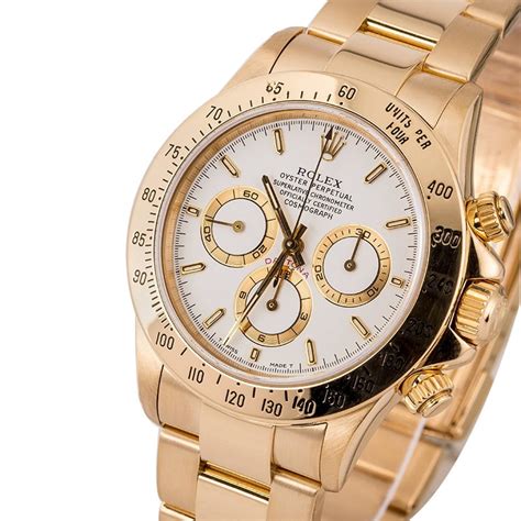 yellow gold rolex daytona white face|Rolex daytona white gold meteorite.